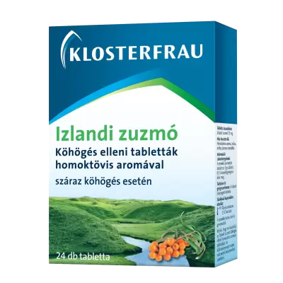 **Izlandi zuzmó** Köhögés elleni tabletták homoktövis aromákkal